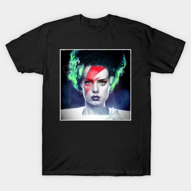 Bride of Frankenstein Lightning Bolt T-Shirt by OrionLodubyal